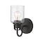 Z-Lite Kinsley 1 Light Wall Sconce, Matte Black And Clear Seeded 340-1S-MB - alternate 1
